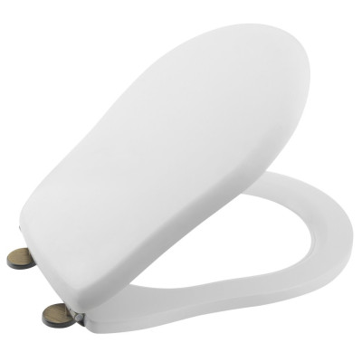 RETRO Soft Close toaletné sedadlo, biele/bronzové