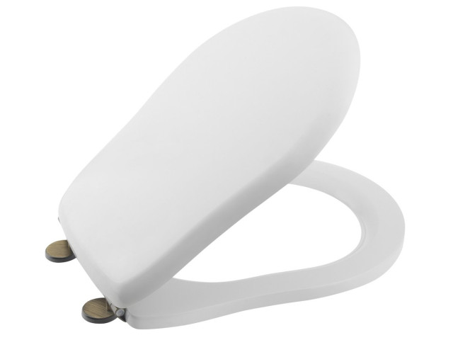 RETRO Soft Close toaletné sedadlo, biele/bronzové