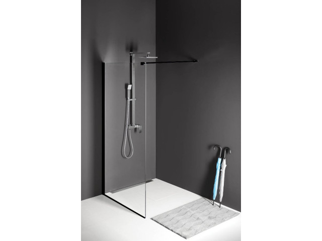 MODULAR SHOWER BLACK jednodílná zástěna pevná k instalaci na zeď, 800 mm