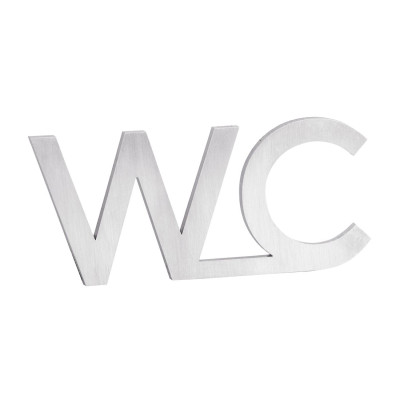 Značka WC, 80x35x2mm, matná nerezová oceľ