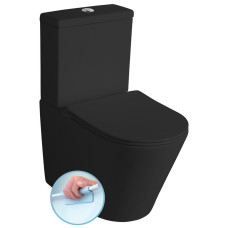 PACO RIMLESS WC kombi misa s nádržkou, spodný/zadný odpad, čierna