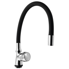 Stojanový ventil 1/2", ohybné rameno, chróm/matná čierna Stojanový ventil 1/2", ohybné rameno, chróm/matná čierna
