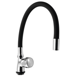 Stojanový ventil 1/2", ohybné rameno, chróm/matná čierna