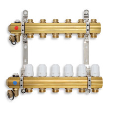Rozdeľovač s regulačnými, termost. a mech. ventily 8 okruhov