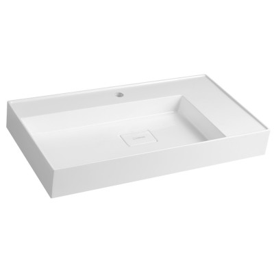 Umyvadlo GODIVA, liaty mramor, 83 x 44 cm, biele