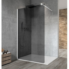 VARIO WHITE jednodílná sprchová zástěna k instalaci ke stěně, kouřové sklo, 1100 mm
