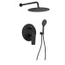 KAI skrytá sprchová súprava s pákovou batériou, otočným prepínačom, 2 výstupmi, matná čierna