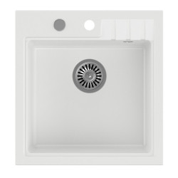 Granitový drez na vstavanie, 50x52cm, biely