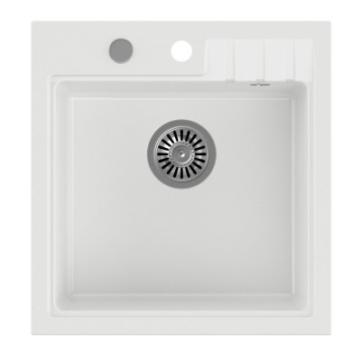 Granitový drez na vstavanie, 50x52cm, biely