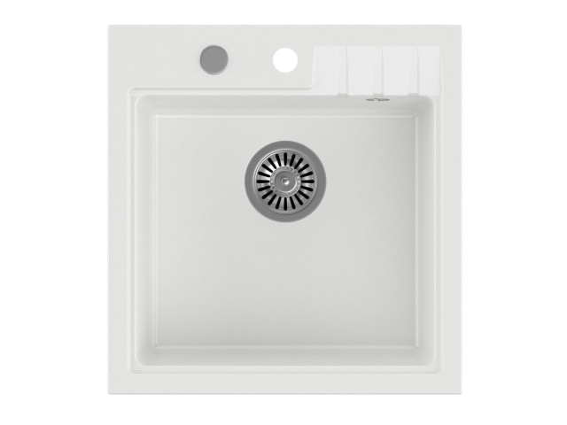 Granitový drez na vstavanie, 50x52cm, biely