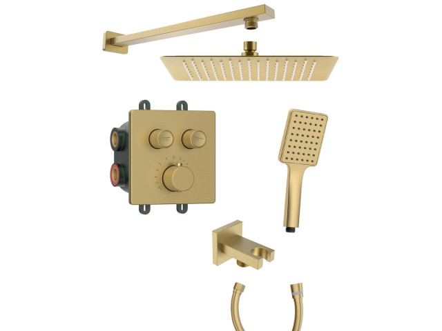 SMART SELECT sprchový set s termostatickou batériou, 2 výstupy, zlatý matný