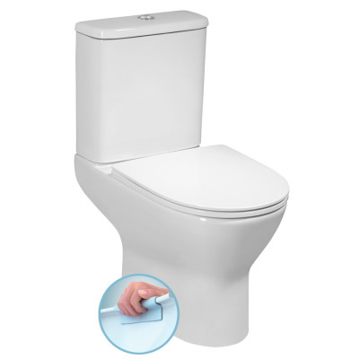 DARIO RIMLESS WC kombi misa s nádržkou, spodný/zadný odpad, biela