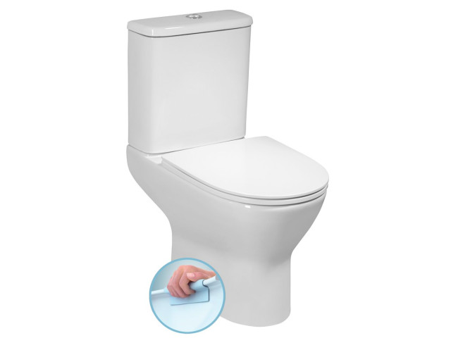 DARIO RIMLESS WC kombi misa s nádržkou, spodný/zadný odpad, biela