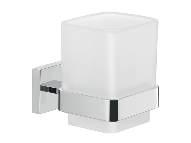 Pohár ELBA, mliečne sklo, chróm