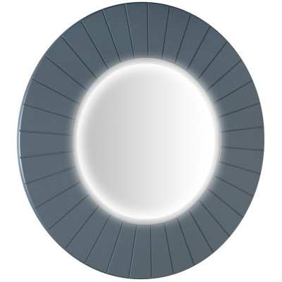 LUMIRO STRIP okrúhle zrkadlo s LED osvetlením v ráme ø 90 cm, sienna