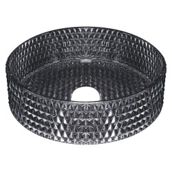 MARAGUA sklenené gravírované umývadlo, priemer 39,5 cm, čierna