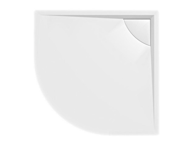 Lusso sprchová vanička z liateho mramoru so záklopom, štvrťkruh 90x90x4cm, R500
