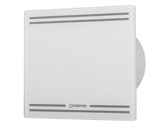 GLASS kúpeľňový ventilátor axiálne s časovačom, 8W, potrubia 100mm, biela