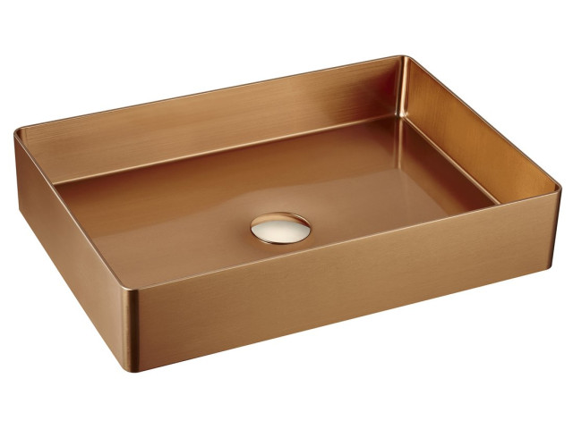 AURUM nerezové umývadlo 50x35,2 cm, vrátane výpuste, ružové zlato