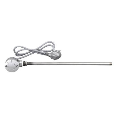 Elektrická vykurovacia tyč s termostatom, rovný kábel, 500 W, chróm