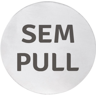 Značka SEM/PULL, Ø 75 mm, matná nehrdzavejúca oceľ