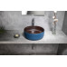 Keramické umývadlo PRIORI na dosku, Ø 41 cm, modrá/hnedá