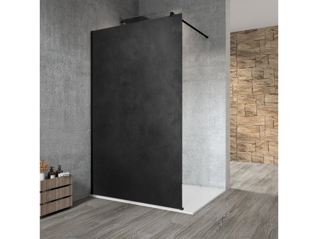 VARIO BLACK jednodielna sprchová zástena na inštaláciu k stene, doska HPL Kara, 700 mm