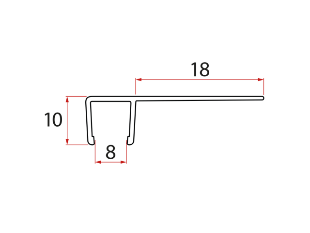 Set svislých těsnění pro sklo 8/8mm, 2000mm (2ks)