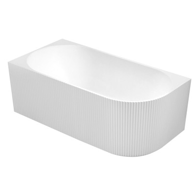 TIBERA L rohová voľne stojaca vaňa, 150x75cm, vlnitý panel, biela