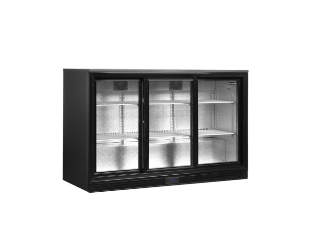 Sklenené posuvné dvere minibaru, čierne TEFCOLD DB301S-3