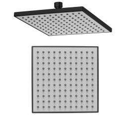 Sprchová hlavica, 200 x 200 mm, ABS/matná čierna