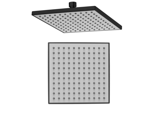 Sprchová hlavica, 200 x 200 mm, ABS/matná čierna