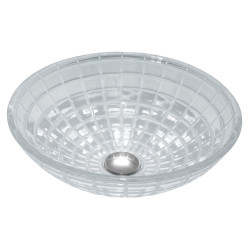 TOSEMI sklenené gravírované umývadlo, priemer 42 cm, číra