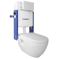 WC SADA závesné WC NERA s podomietkovú nádržkou GEBERIT pre zamurovanie