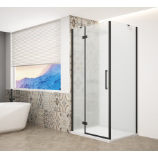 TRINITY BLACK štvorcový sprchový kút 900x900 mm, matné sklo, ľavý