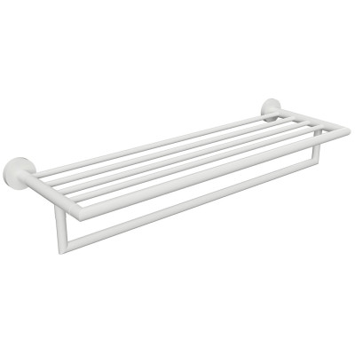 X-ROUND WHITE polička na uteráky s hrazdou 500mm, biela