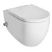 INFINITY závesná WC misa Rimless, integrovaný ventil a bidet. spŕška, 36,5x53 cm, biela