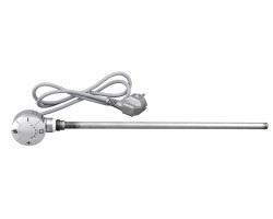 Elektrická vykurovacia tyč s termostatom, rovný kábel, 600 W, chróm
