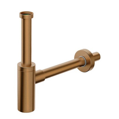 INOXMATER sifón k umývadlu 5/4", odtok 32 mm, nerezová oceľ/matná meď