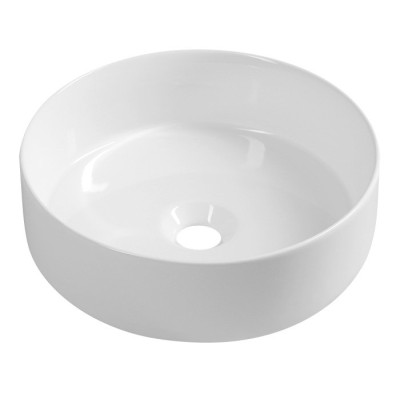 INFINITY ROUND keramické umývadlo na dosku, priemer 36x12 cm, biela