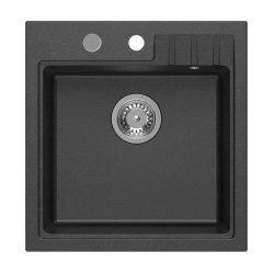 Žulový vstavaný drez, 50 x 52 cm, čierny Žulový vstavaný drez, 50 x 52 cm, čierny