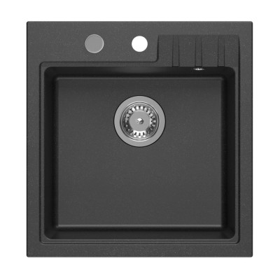 Žulový vstavaný drez, 50 x 52 cm, čierny