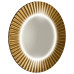 Okrúhle zrkadlo PRIDE s LED osvetlením v ráme ø 90 cm, bronz