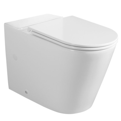 AVIS WC kombi misa, Vortex Rimless, 66x36 cm, spodný/zadný odpad, biela