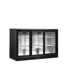 Minibar s presklenými posuvnými dverami, čierna DB 300 S-3