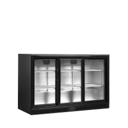 Minibar s presklenými posuvnými dverami, čierna DB 300 S-3