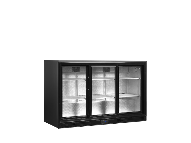 Minibar s presklenými posuvnými dverami, čierna DB 300 S-3