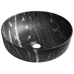 Keramické umývadlo na dosku RONDEA, Ø 41 cm, mramor Carnico