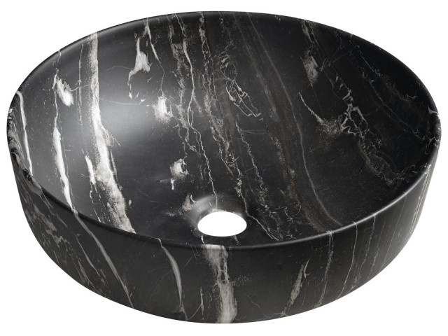 Keramické umývadlo na dosku RONDEA, Ø 41 cm, mramor Carnico