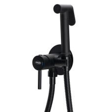 Skrytá batéria na bidet so Stop spray, hadica 1,2 m, okrúhla, matná čierna